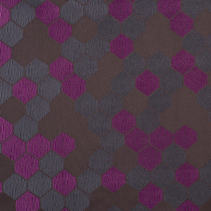 "Cells" Brown and Fuchsia Poly Brocade