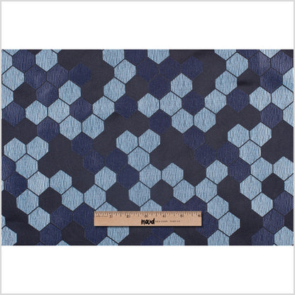 "Cells" Black and Aqua Poly Brocade Full