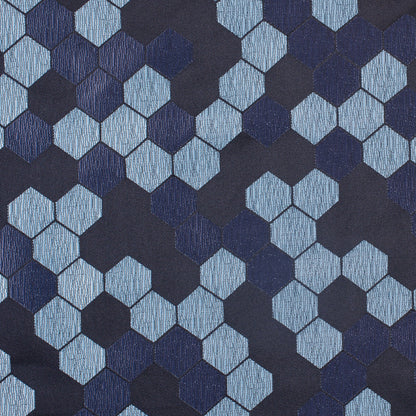 "Cells" Black and Aqua Poly Brocade