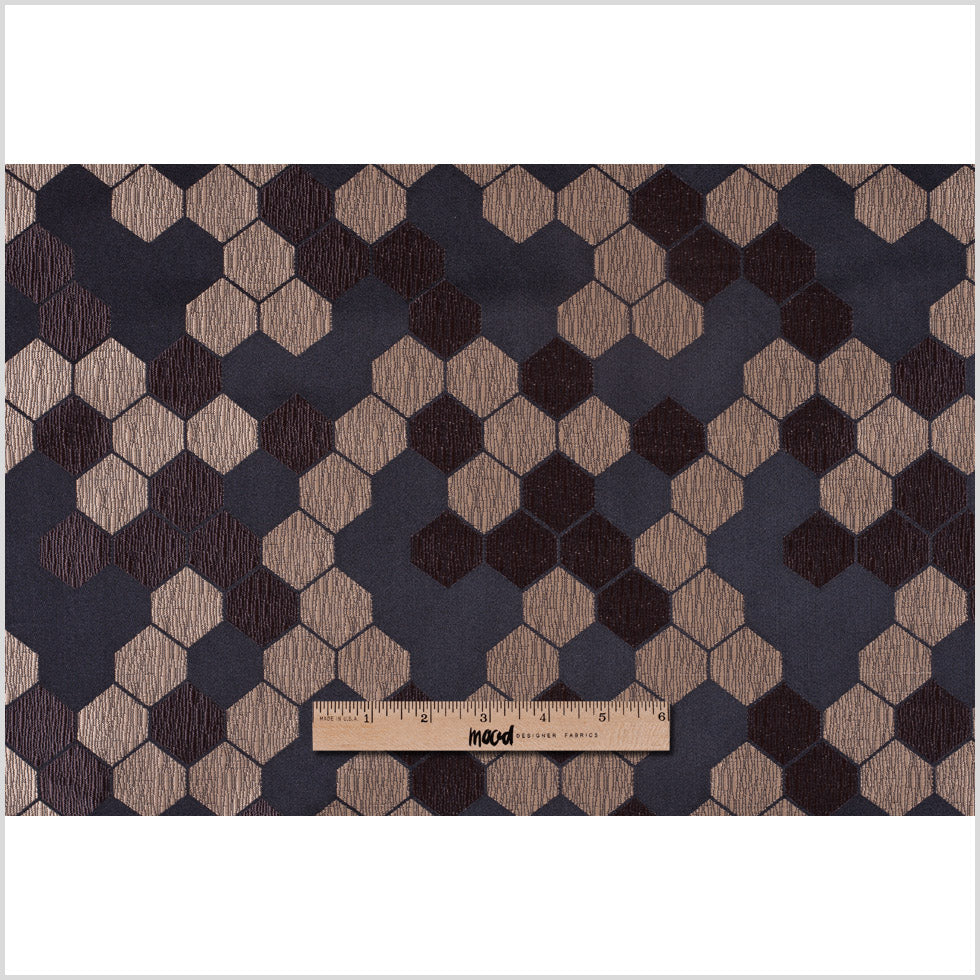 Cells Brown and Tan Poly Brocade - Full