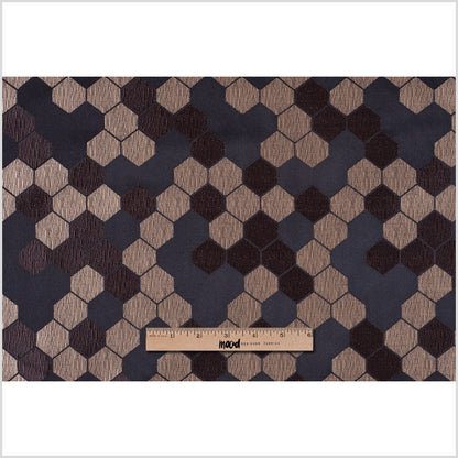 Cells Brown and Tan Poly Brocade - Full