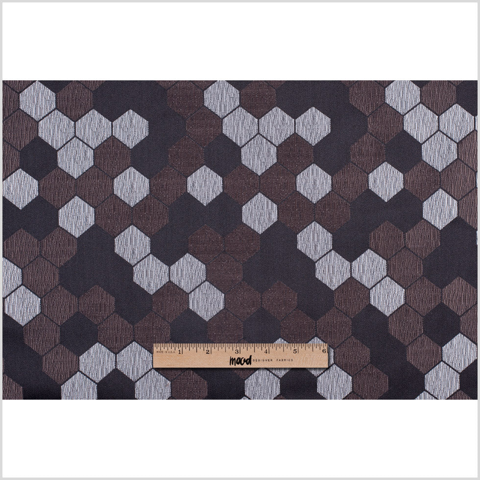 Cells Brown and Silver Poly Brocade - Full