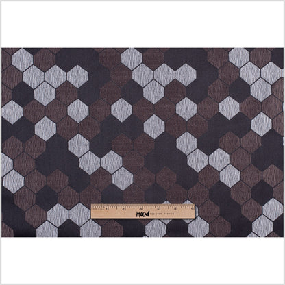 Cells Brown and Silver Poly Brocade - Full