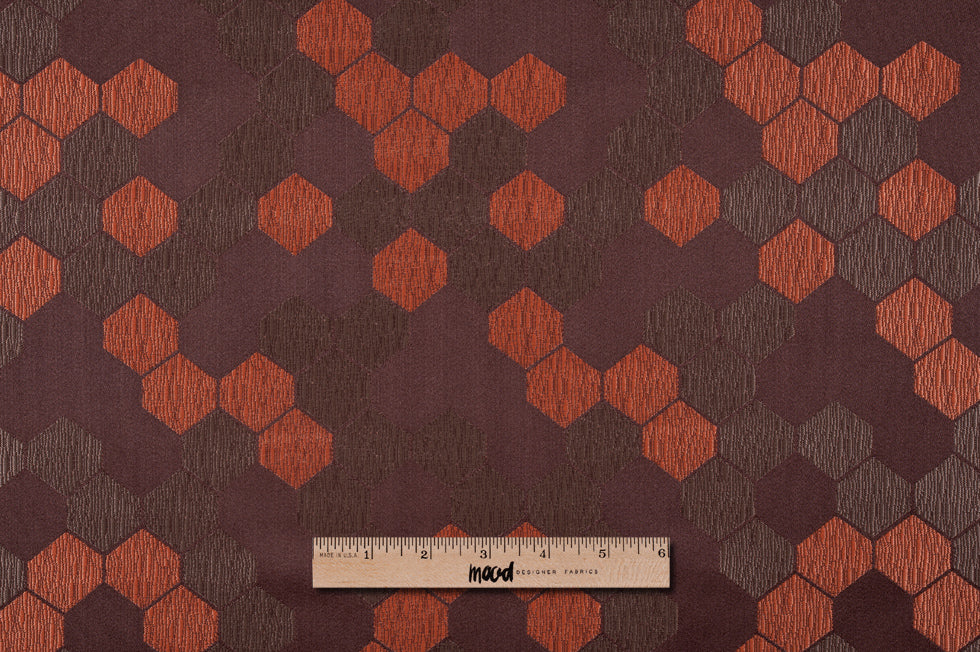 Cells Tan and Orange Poly Brocade - Full