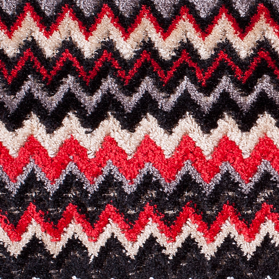 Red &amp; Gray Small Flamestitch Velvet Tapestry - Detail