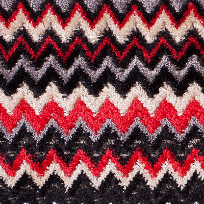 Red &amp; Gray Small Flamestitch Velvet Tapestry - Detail