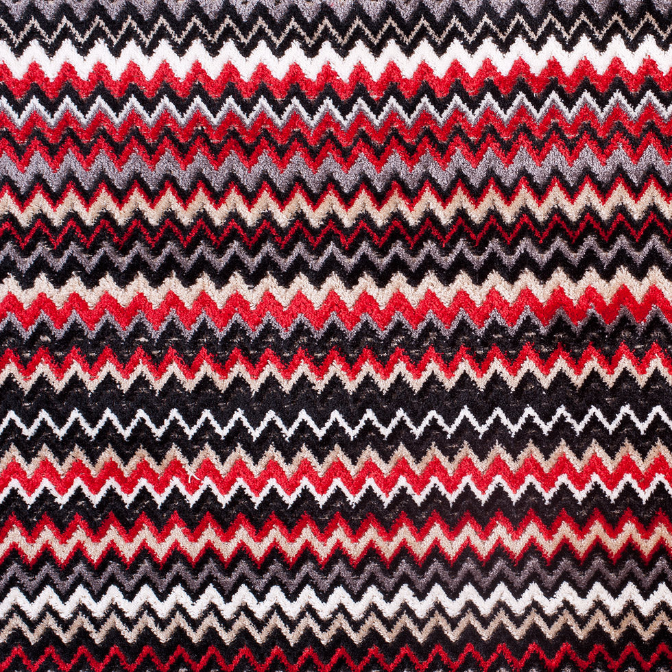 Red &amp; Gray Small Flamestitch Velvet Tapestry