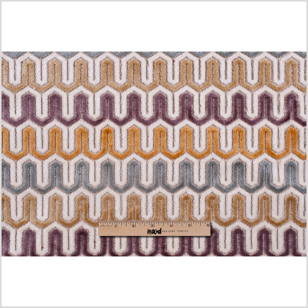 Ivory Geometric Velvet Tapestry Full