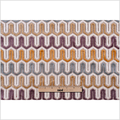 Ivory Geometric Velvet Tapestry Full