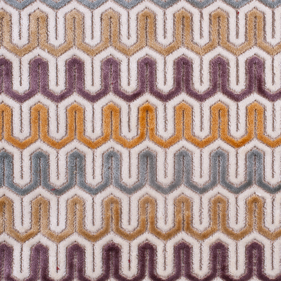 Ivory Geometric Velvet Tapestry