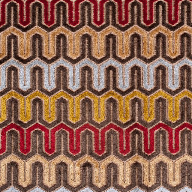 Brown Geometric Velvet Tapestry