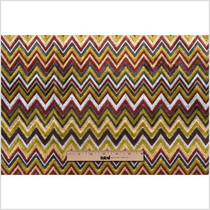 Olive &amp; Crimson Flamestitch Velvet Tapestry - Full