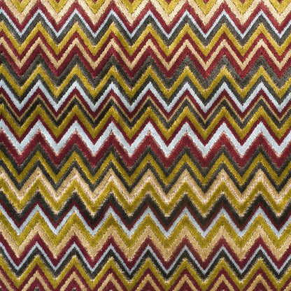 Olive &amp; Crimson Flamestitch Velvet Tapestry
