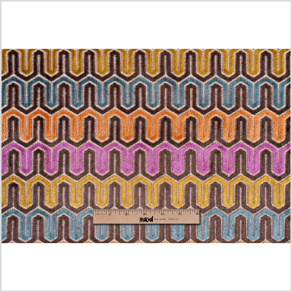 Brown &amp; Purple Geometric Velvet Tapestry - Full