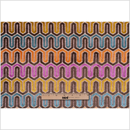 Brown &amp; Purple Geometric Velvet Tapestry - Full