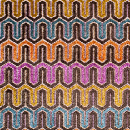 Brown &amp; Purple Geometric Velvet Tapestry