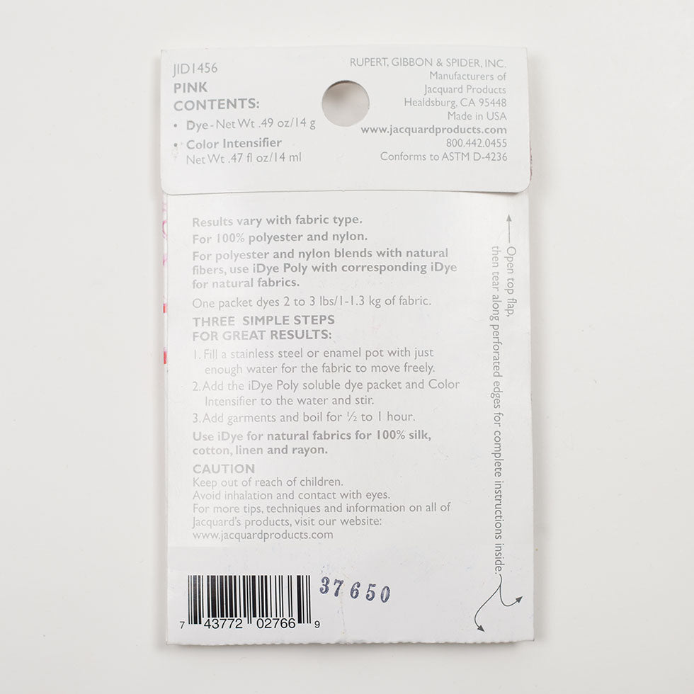 Jacquard iDye Poly Synthetic Fabric Dye - 456 Pink Folded