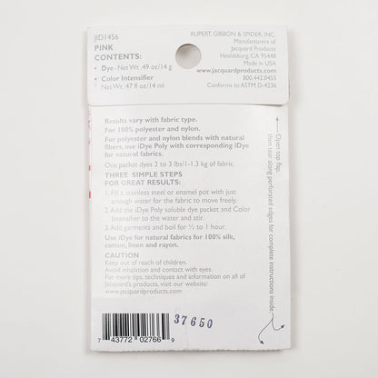 Jacquard iDye Poly Synthetic Fabric Dye - 456 Pink Folded