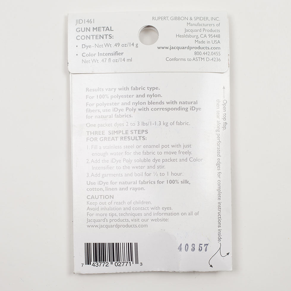 461 Gun Metal Jacquard iDye Poly - Folded