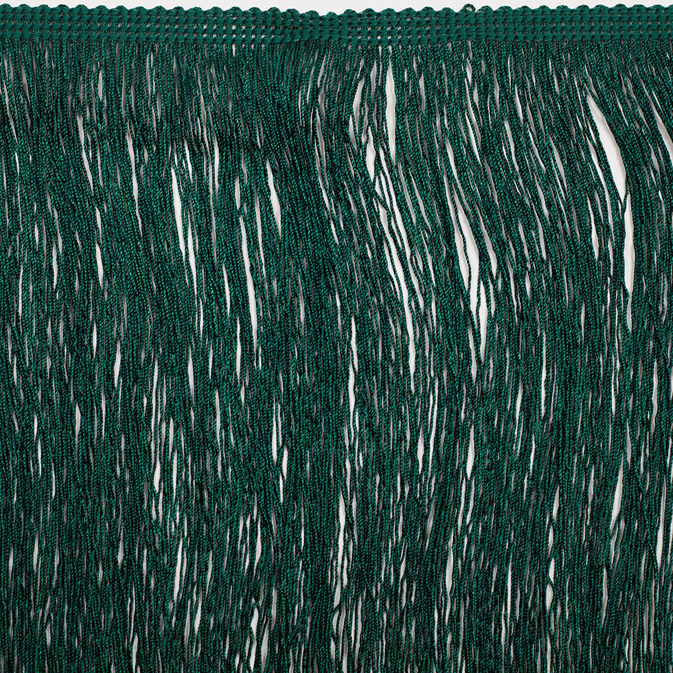 8 European Emerald Green Chainette Fringe Trim - Folded