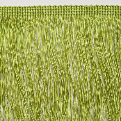 4" European Lime Green Chainette Fringe Trim Folded