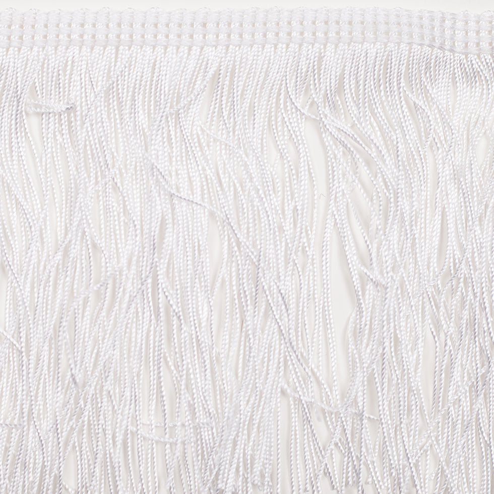4 European White Chainette Fringe Trim - Folded