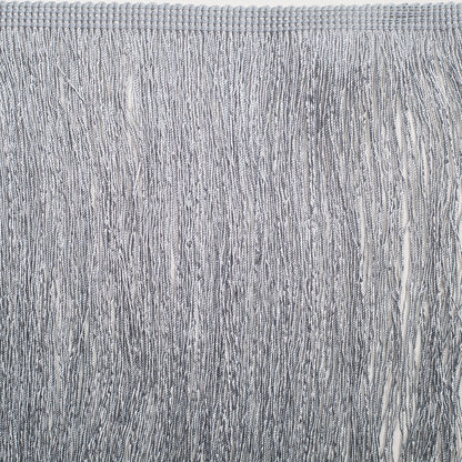 8 European Silver Chainette Fringe Trim - Folded
