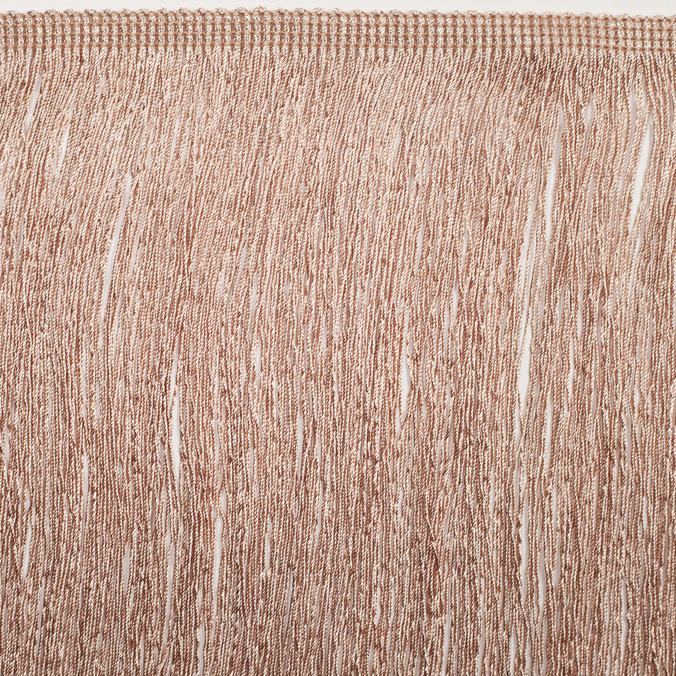 European Chainette Fringe Trim - 8" - Champagne - Lindsay Collection