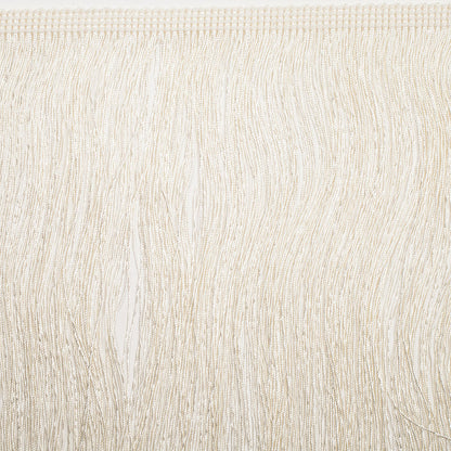 8" European Ecru Chainette Fringe Trim Folded