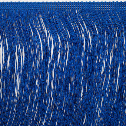 8" European Blue Chainette Fringe Trim Folded