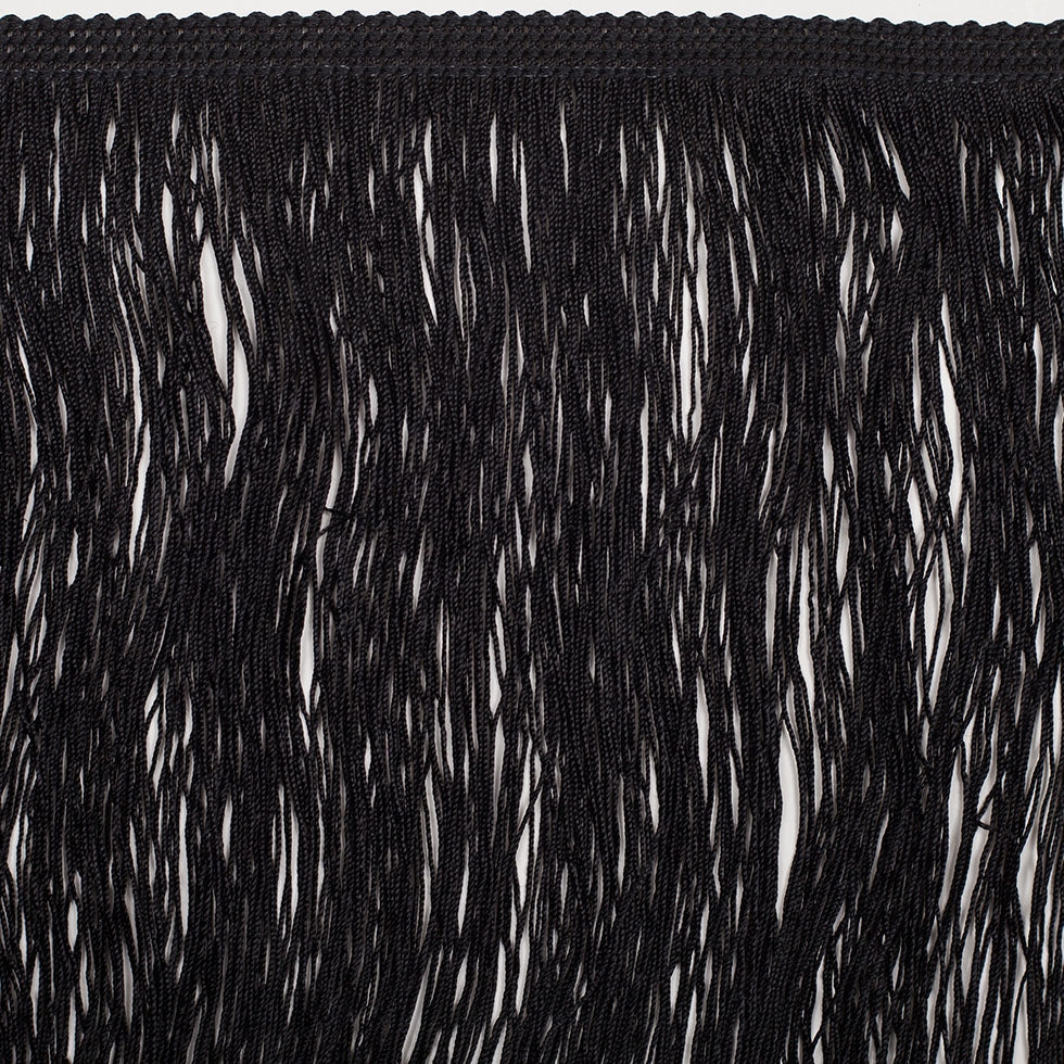 8 European Black Chainette Fringe Trim - Folded