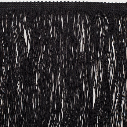 8 European Black Chainette Fringe Trim - Folded