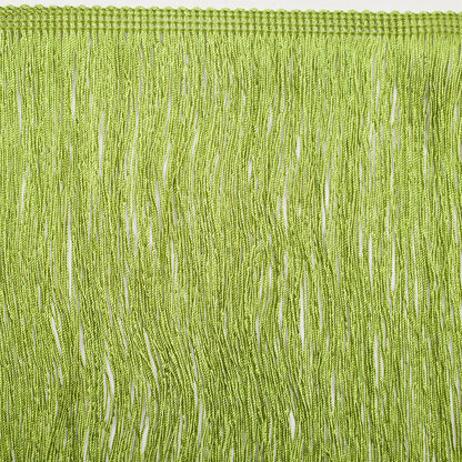 8 European Lime Green Chainette Fringe Trim - Folded