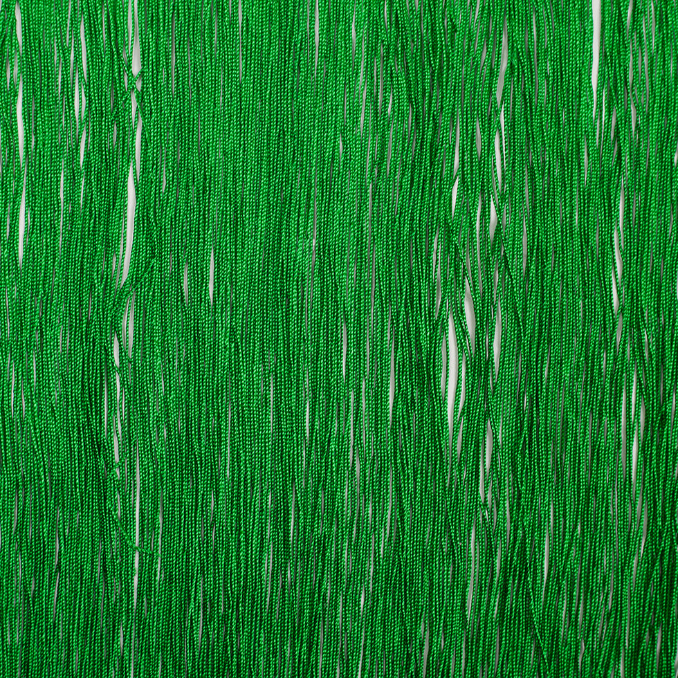 16" European Green Chainette Fringe Trim Folded
