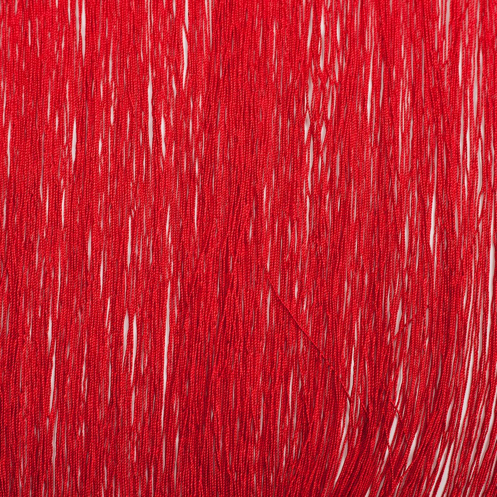 16 European Red Chainette Fringe Trim - Folded