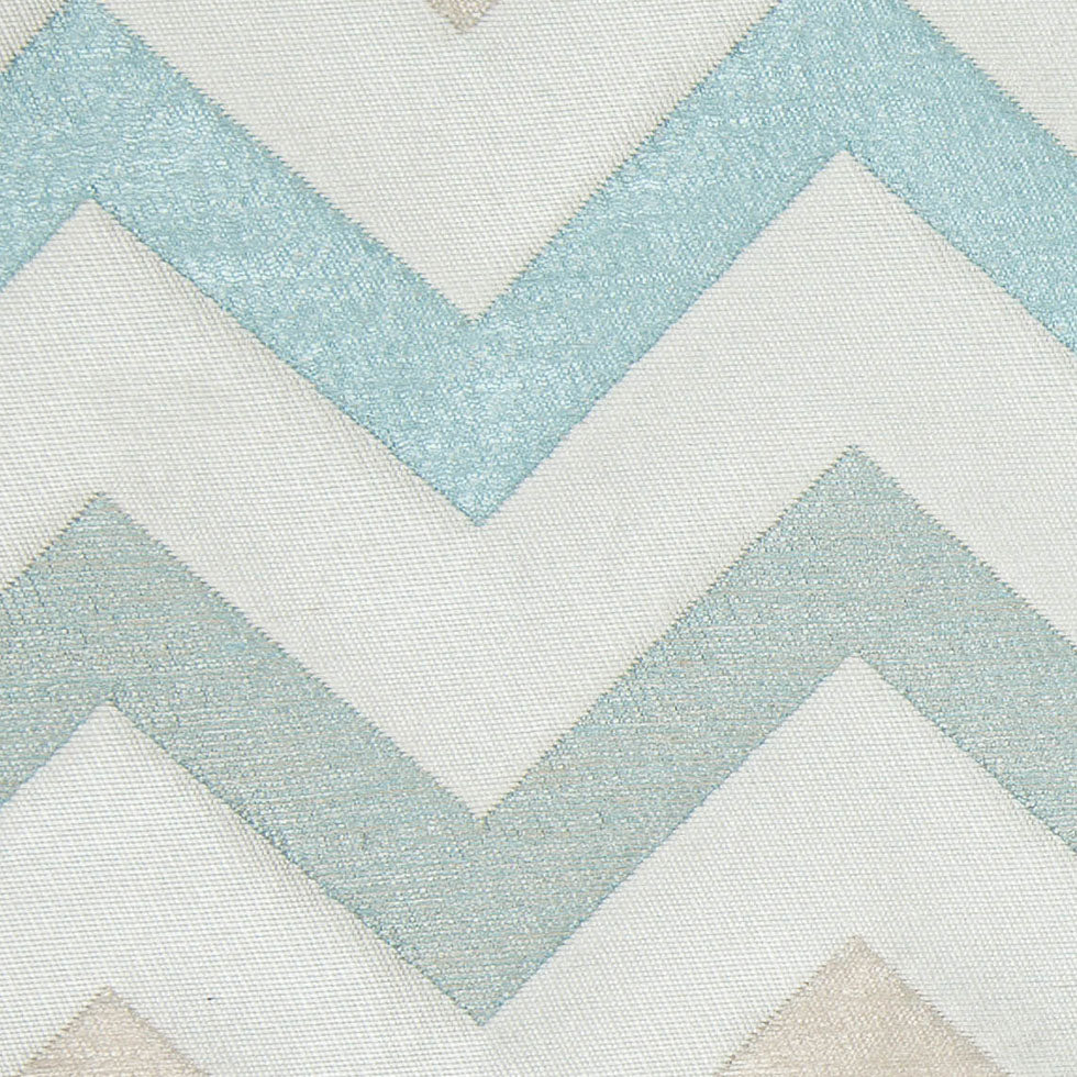 Ivory/Aqua Bold Chevron Jacquard - Detail