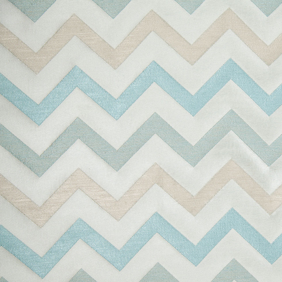 Ivory/Aqua Bold Chevron Jacquard
