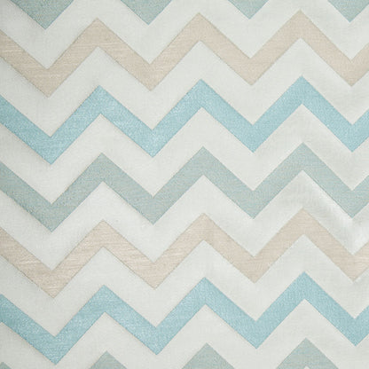Ivory/Aqua Bold Chevron Jacquard