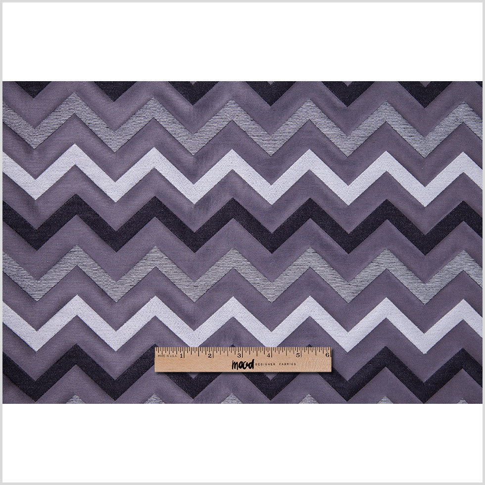 Gray/Black Bold Chevron Jacquard - Full