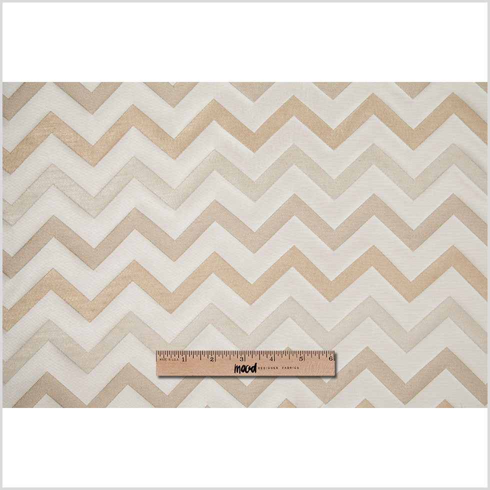 Ivory/Gold Bold Chevron Jacquard Full