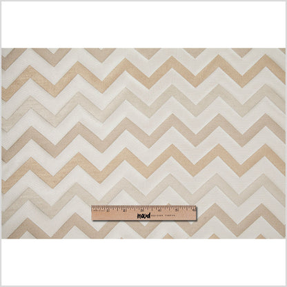 Ivory/Gold Bold Chevron Jacquard Full