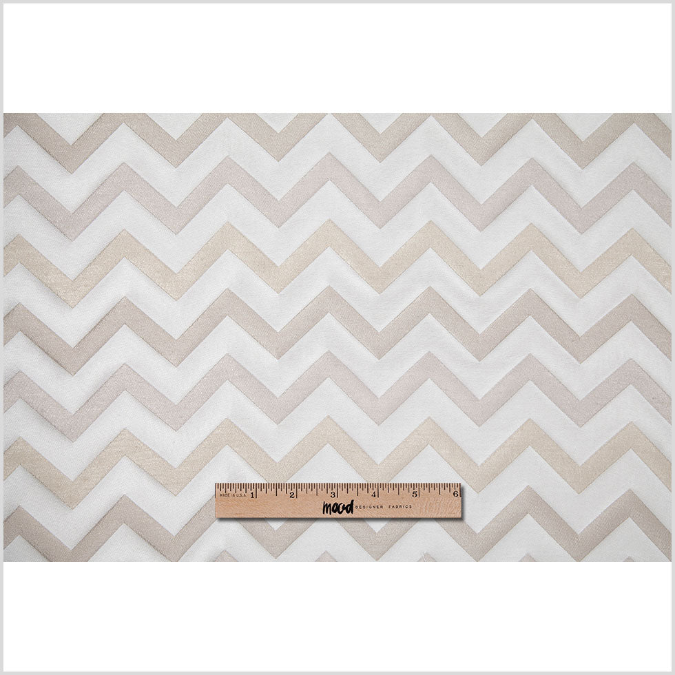 Ivory/Champagne Bold Chevron Jacquard - Full