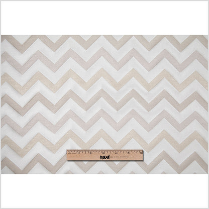 Ivory/Champagne Bold Chevron Jacquard - Full