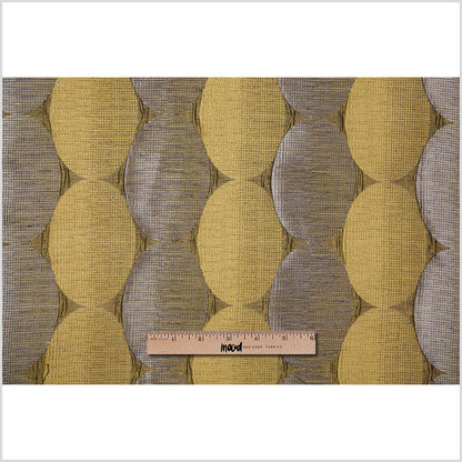 Chartreuse/Brown Rows of Ovals Textured Jacquard Full