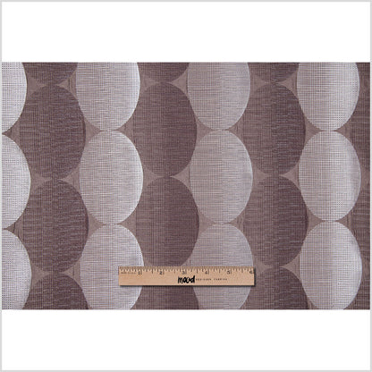 Taupe Rows of Ovals Textured Jacquard - Full