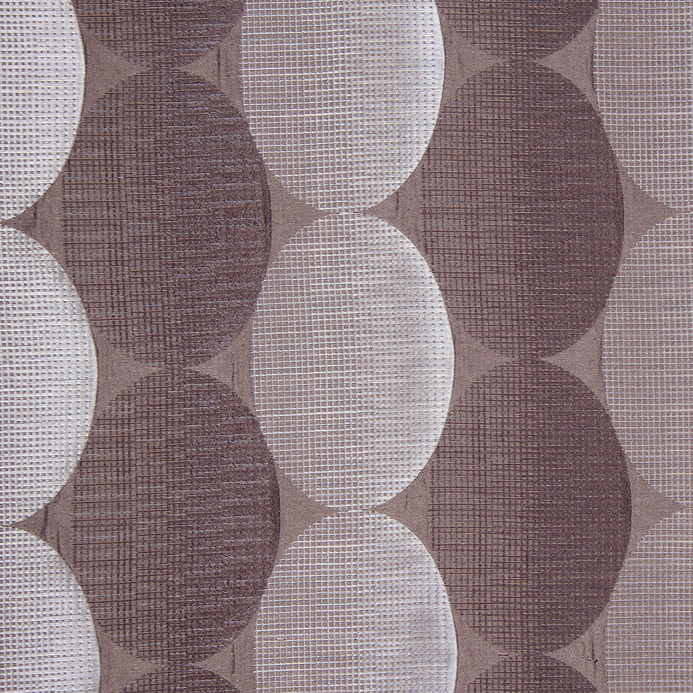 Taupe Rows of Ovals Textured Jacquard