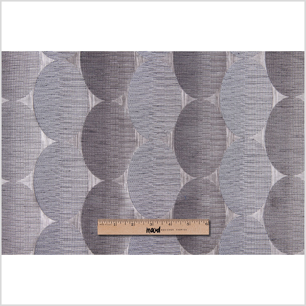 Silver Rows of Ovals Textured Jacquard - Full