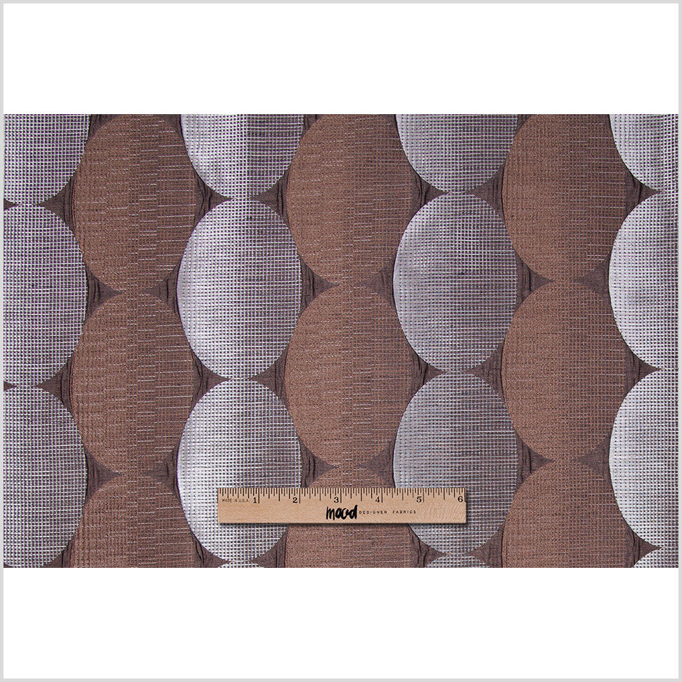 Espresso Rows of Ovals Textured Jacquard Full