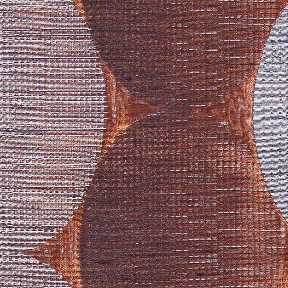 Henna/Gray Rows of Ovals Textured Jacquard - Detail