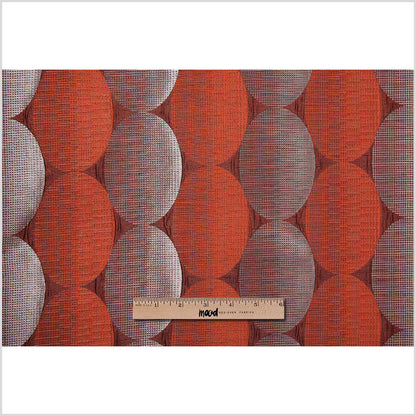 Rust/Taupe Rows of Ovals Textured Jacquard - Full